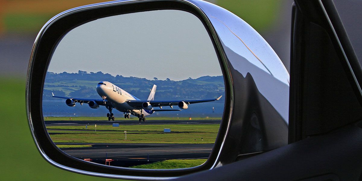 car mirror as geometric shape frame